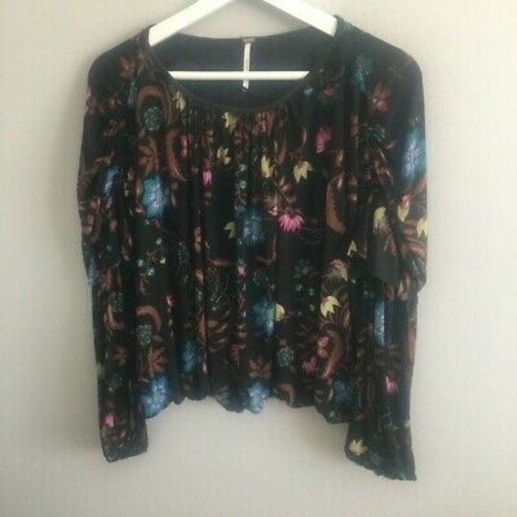 Free People Black Floral Blouse - Picture 2 of 8